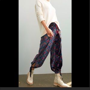 Anthropologie Colourful Velvet Trousers